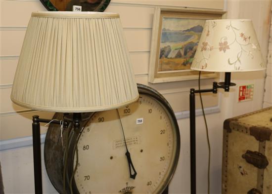 A pair of modern standard lamps W.25cm at base
